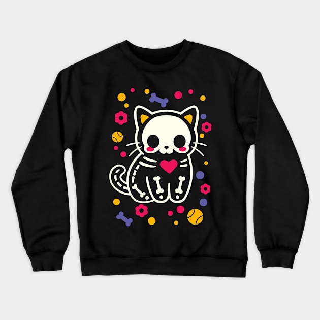 Cat skeleton Crewneck Sweatshirt by NemiMakeit